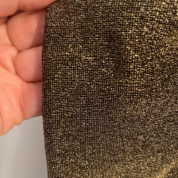 DKNY sparkle puff shoulder top in black/gold - Picture 3 of 6